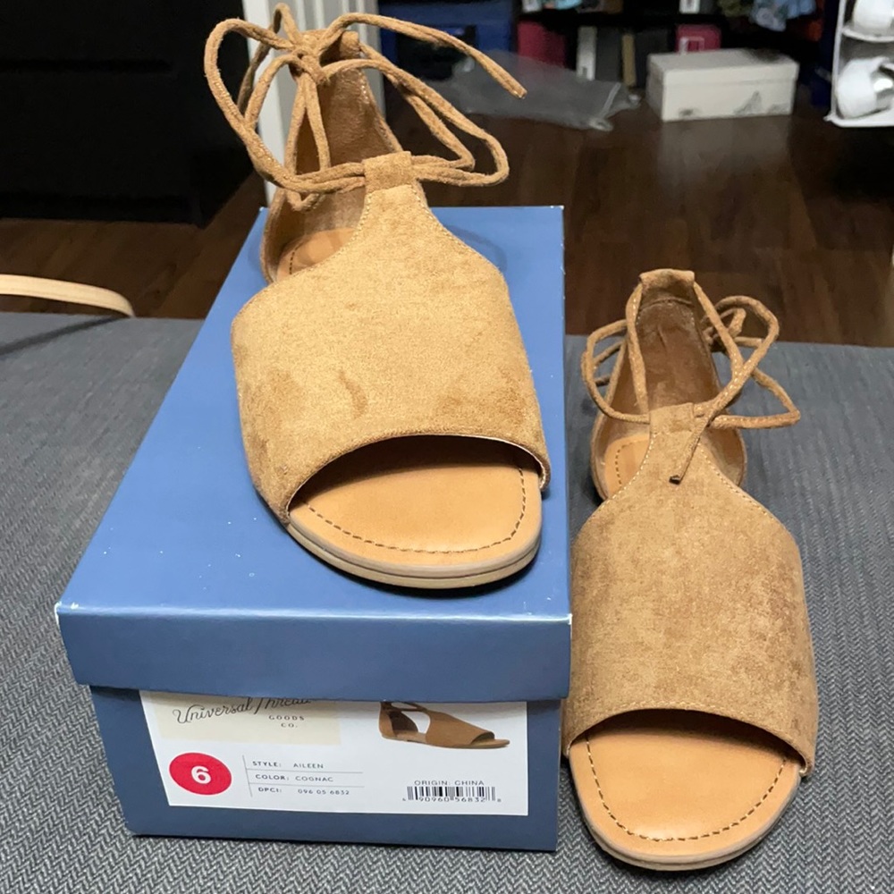 Brown suede sandals
